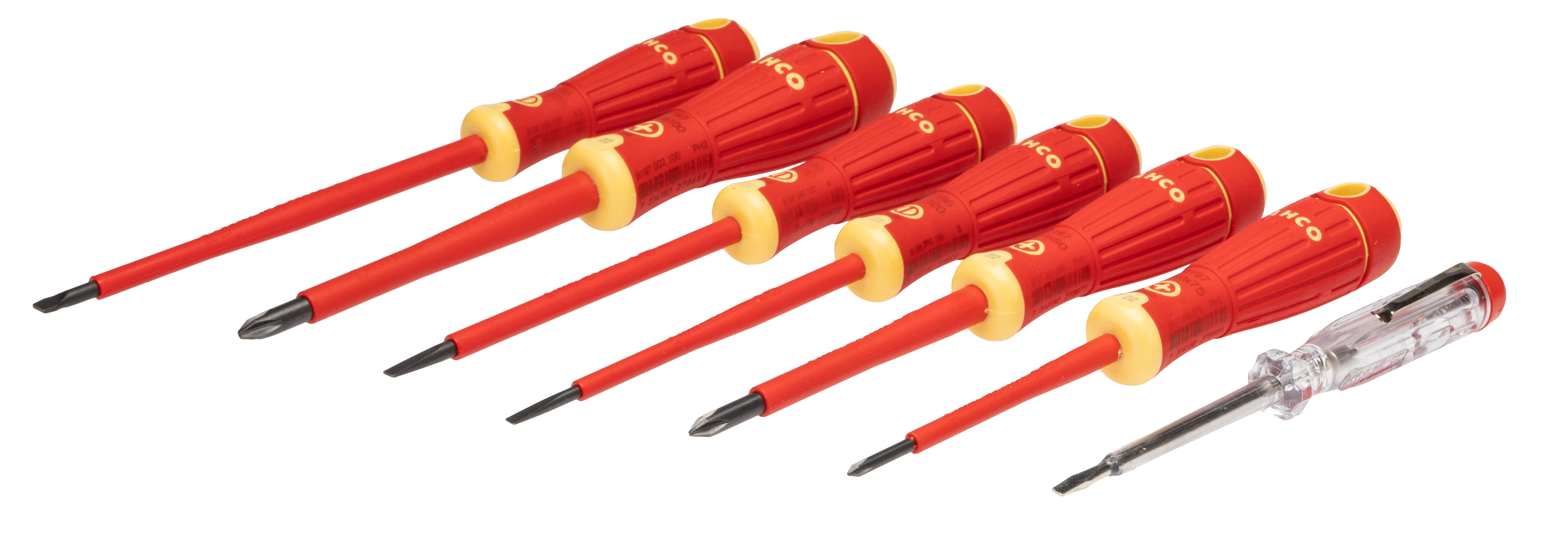 Bahco B220.027 Phillips; Slotted Insulated Screwdriver Set, 7-Piece