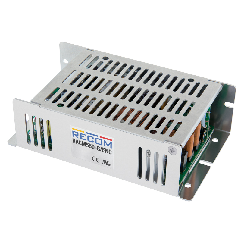 Recom, AC/DC Converter 9.82 A, 56 V, 54 V, Enclosed 5 x 3 In RACM550-56SG/ENC