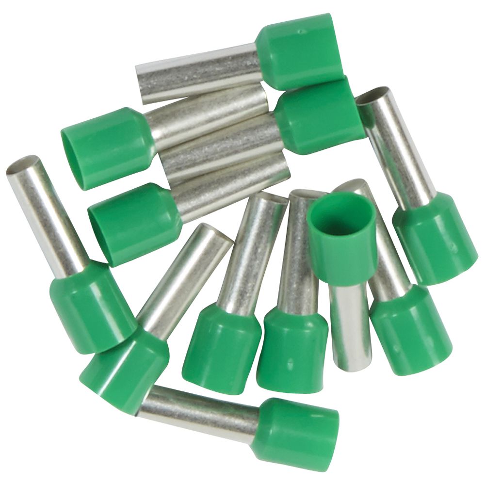 Legrand, 037768 Insulated Ferrule, 12mm Pin Length, Green