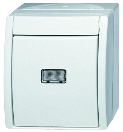 Busch Jaeger - ABB Push Button Light Switch, 1 Way, 1 Gang