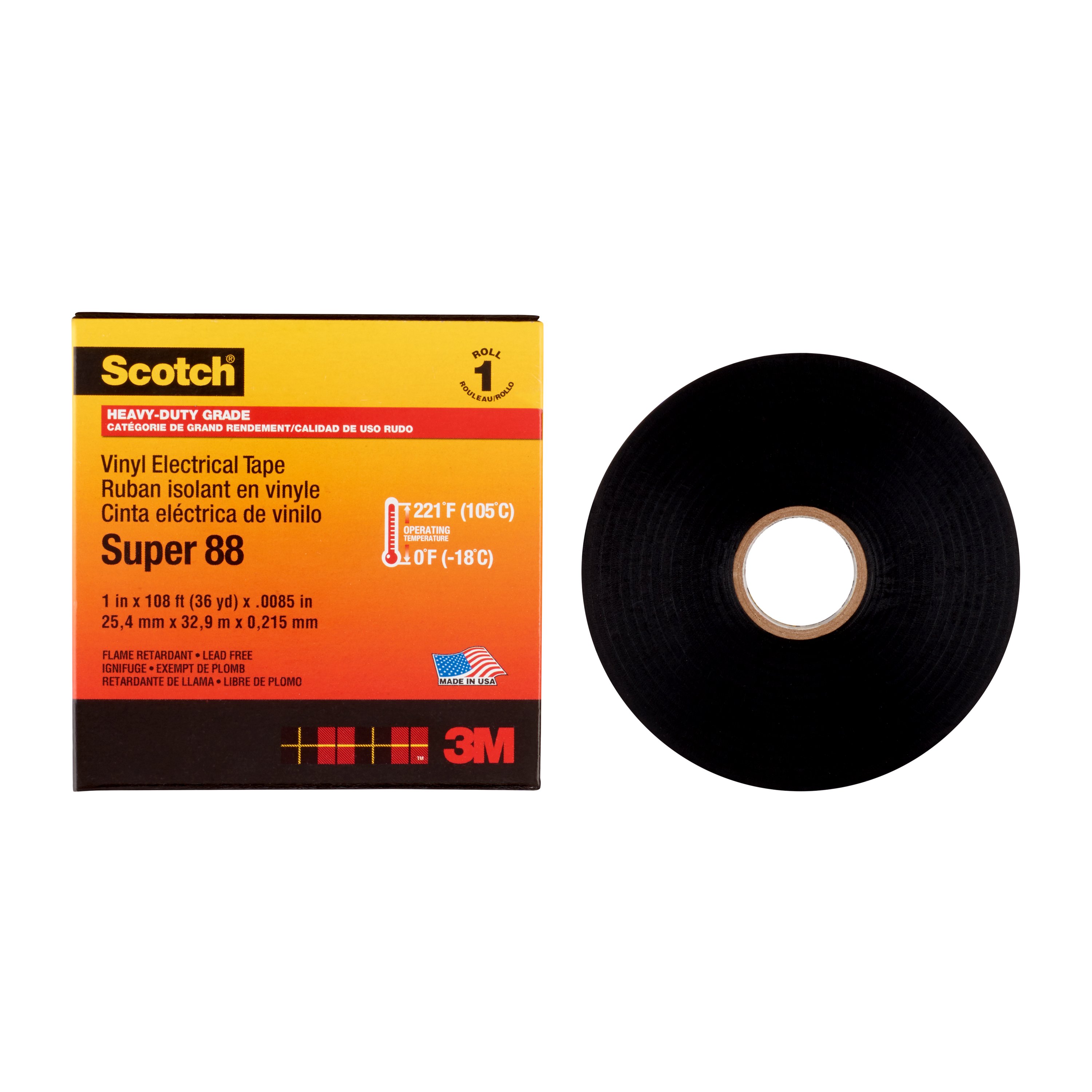 3M Scotch Black PVC Electrical Tape, 25mm x 33m