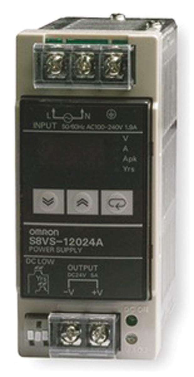 Omron S8VS Switched Mode DIN Rail Power Supply, 85 → 264V ac ac Input, 24V dc dc Output, 5A Output, 120W