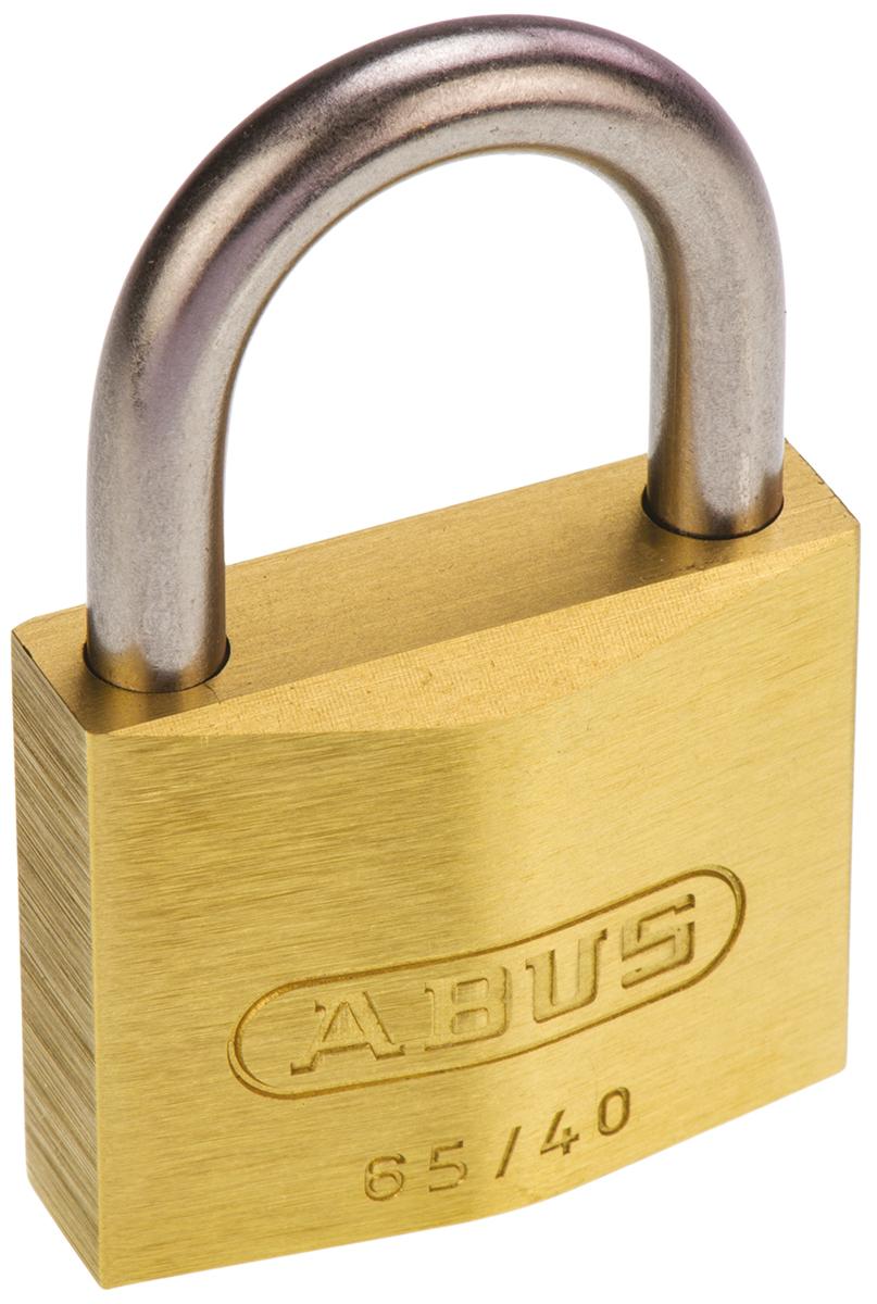 ABUS Key Weatherproof Brass, Stainless Steel Weatherproof Padlock, Keyed Alike, 6.5mm Shackle, 40mm Body