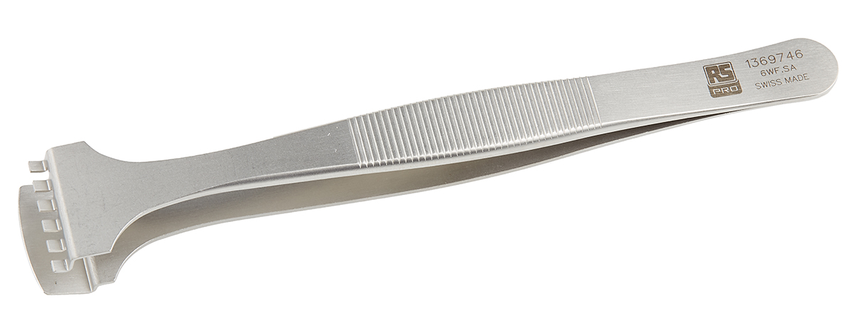 RS PRO 130 mm, Stainless Steel, Tweezers