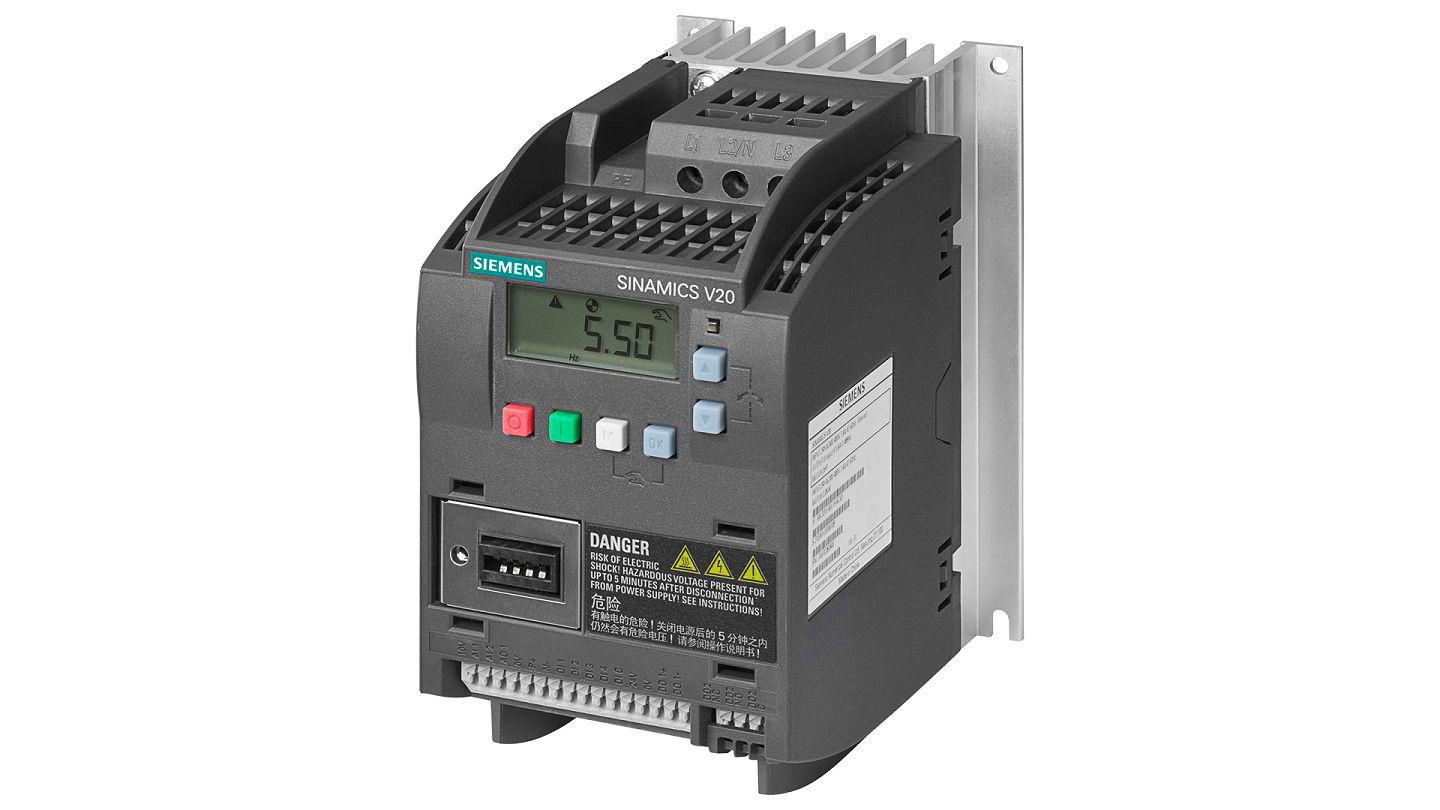 Siemens Inverter Drive, 0.55 kW, 3 Phase, SINAMICS V20 Series 480 V 1.7 A