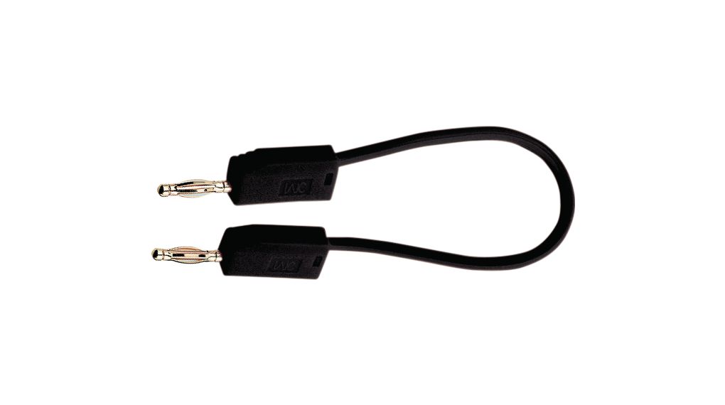 Staubli Test lead, 10A, 30 → 60V, Black, 30cm Lead Length