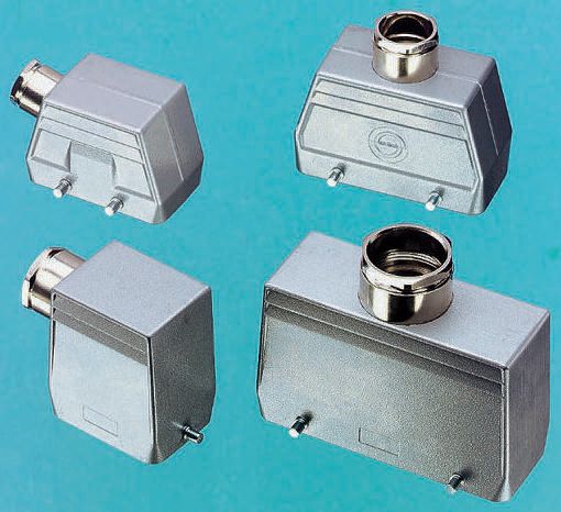 EPIC H-BE Heavy Duty Power Connector Hood, 72 Contacts, PG21 Thread, Top Entry