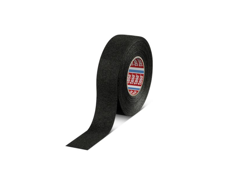 Tesa 51608 Black PET Fibre Electrical Tape, 50mm x 25m