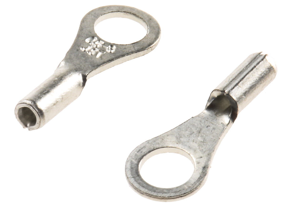 JST Uninsulated Ring Terminal, 3mm Stud Size, 0.2mm² to 0.5mm² Wire Size