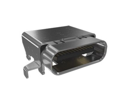 Amphenol Communications Solutions Right Angle, SMT, Socket- Single Port Type C 4.0 USB C Connector