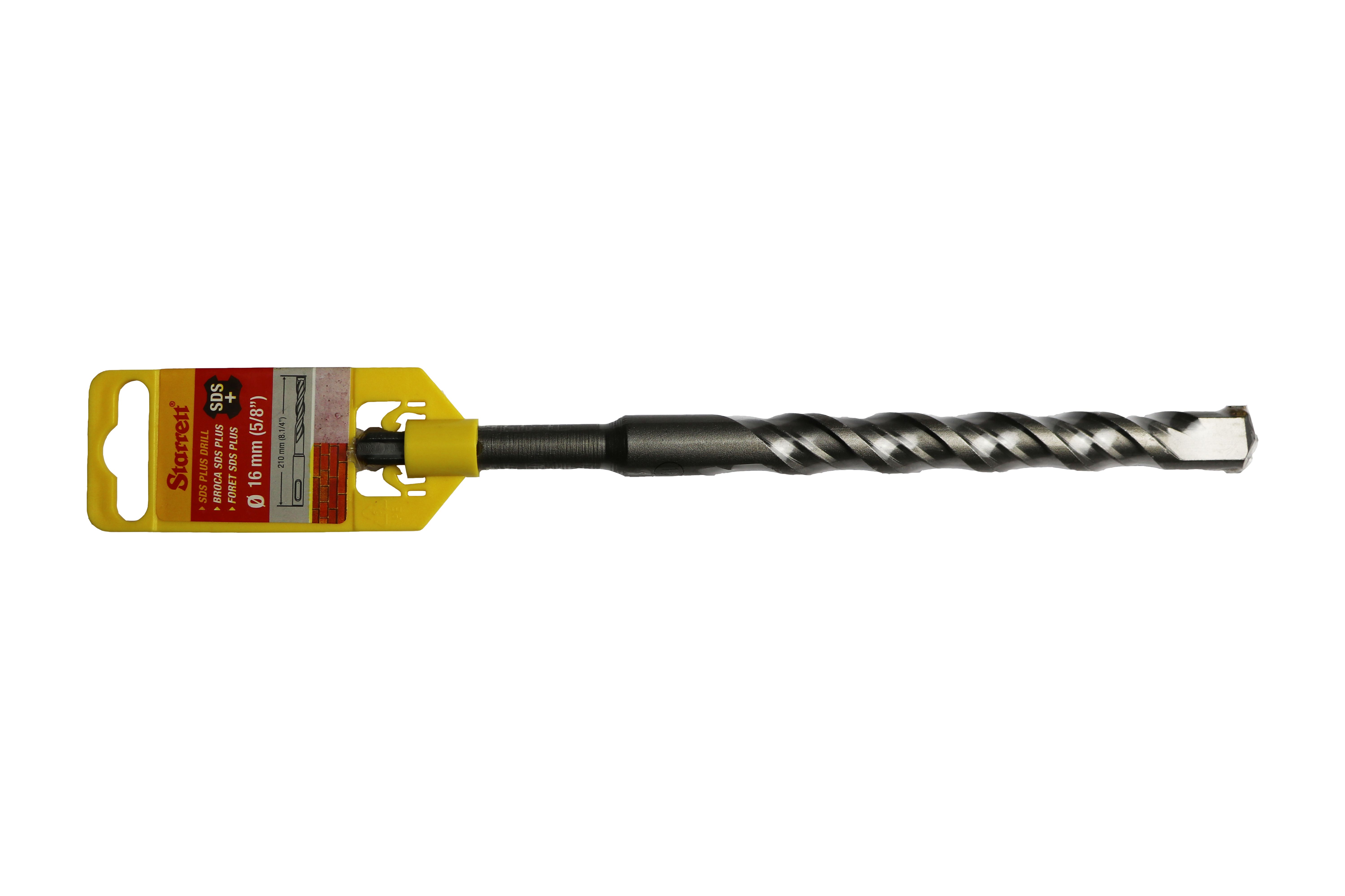 Starrett SDS Plus Series Carbide Tipped SDS Plus Drill Bit, 16mm Diameter, 210 mm Overall