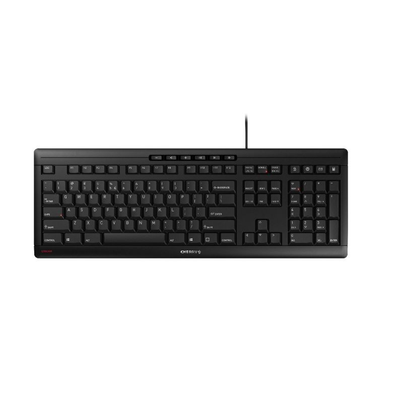 Cherry CHERRY STREAM Wired USB Multimedia Keyboard, QWERTY (UK), Black