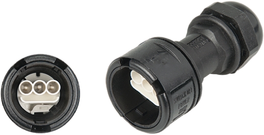 ABB 3 Pole IP68 Rating Cable Mount Male Mains Inline Connector Rated At 16A