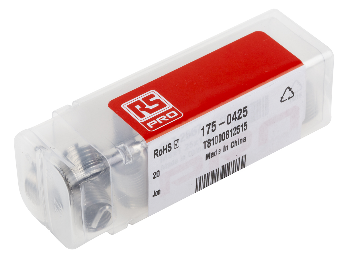 RS PRO Thread Repair Insert, M8 x 1.25, Drill Size 8.3