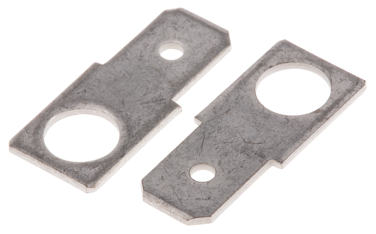 RS PRO Uninsulated Male Spade Connector, PCB Tab, 6.35 x 0.8mm Tab Size