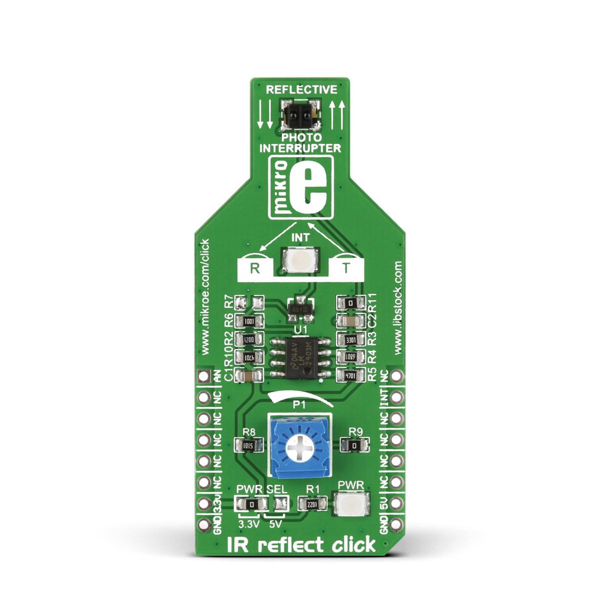 MikroElektronika IR Reflect Click Proximity Sensor MikroBus Click Board for GP2S700HCP