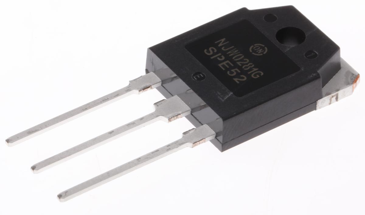 onsemi NJW0281G NPN Transistor, 15 A, 250 V, 3-Pin TO-3P