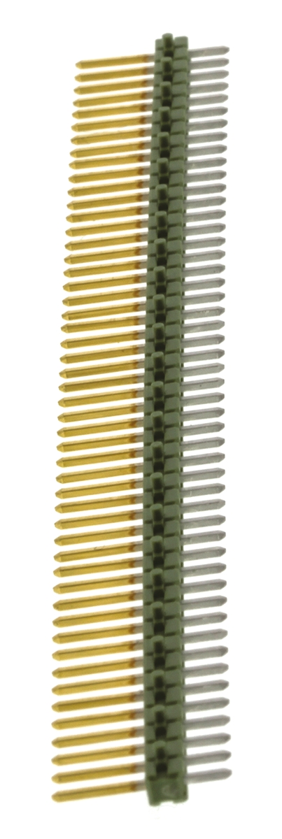 TE Connectivity AMPMODU MOD II Series Straight Through Hole Pin Header, 50 Contact(s), 2.54 mm Pitch, 1 Row, Unshrouded
