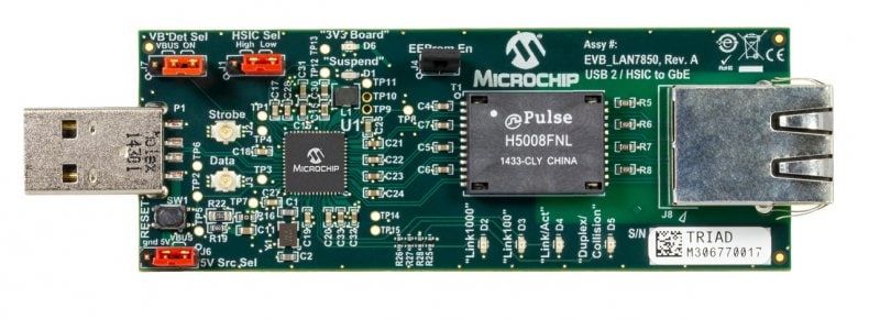 Microchip Evaluation Evaluation Board Evaluation Kit Evaluation Board for LAN7850 EVB-LAN7850