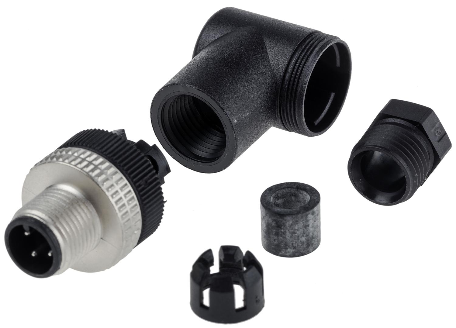 Telemecanique Sensors Circular Connector, 4 Contacts, Cable, M12 Connector, Plug, Male, IP67, XZCC Series