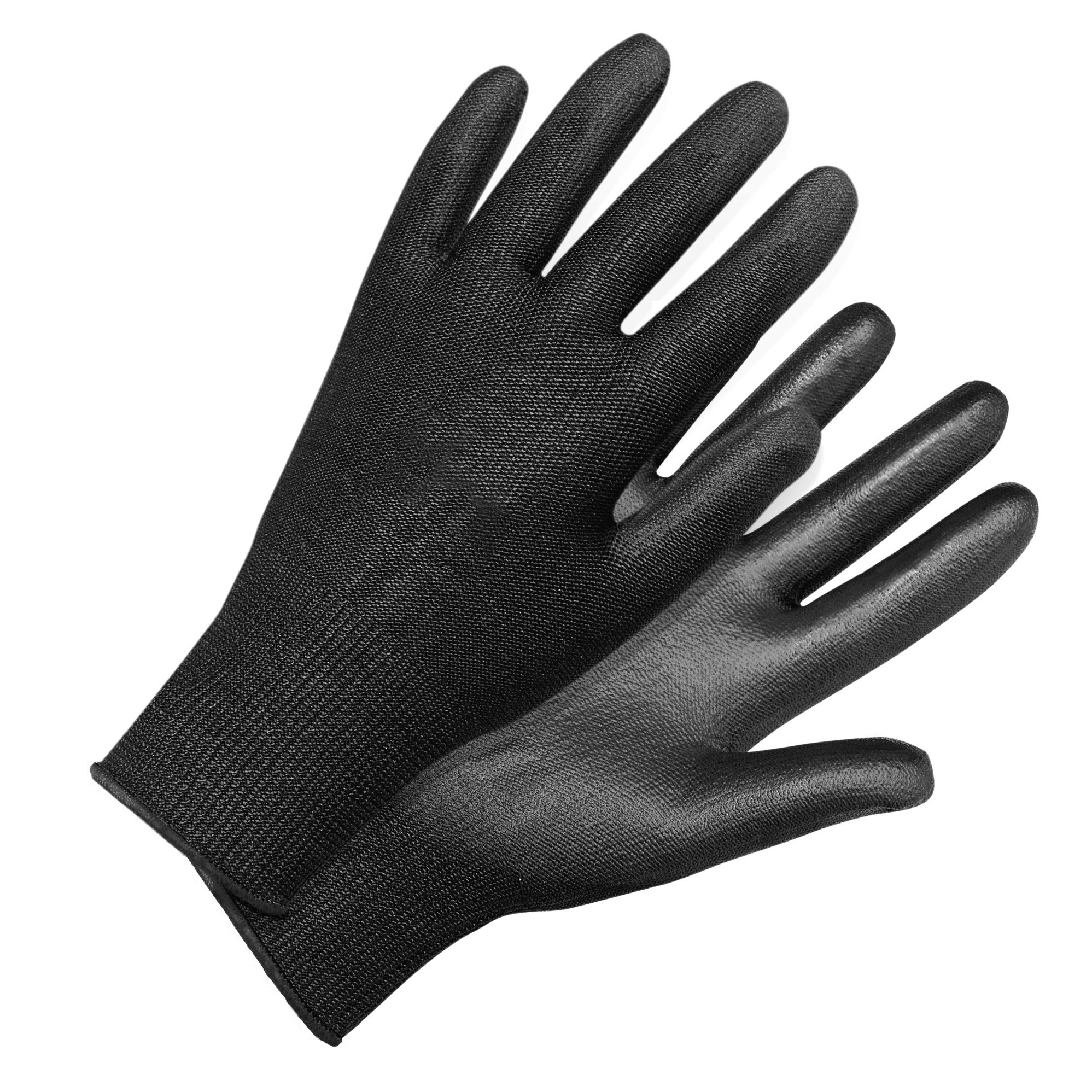Rostaing BLACKTACTIL Black Polyamide Polyamide Work Gloves, Size 8, Polyurethane Coating