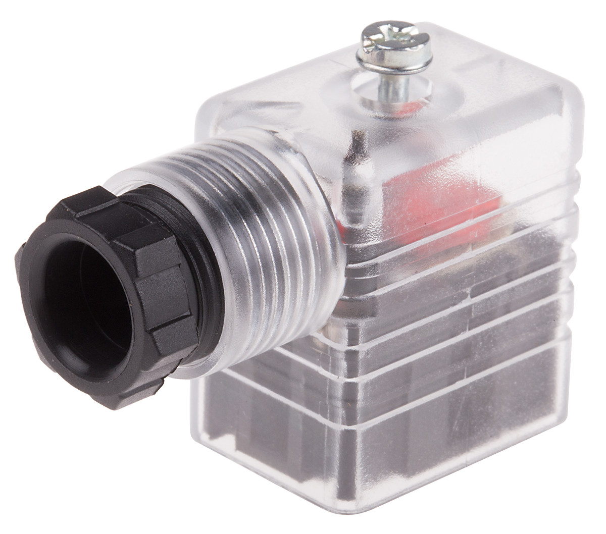 RS PRO 2P+E DIN 43650 B, Female Solenoid Valve Connector with Indicator Light, 48 V dc Voltage
