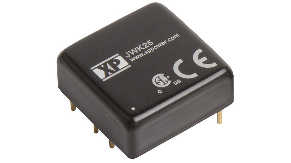XP Power JWK25 DC-DC Converter, 5V dc/ 5A Output, 18 → 75 V dc Input, 25W, Through Hole, +105°C Max Temp -40°C