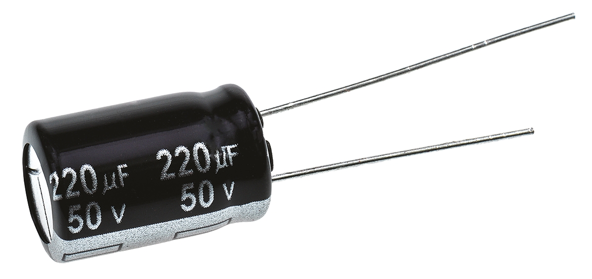 Panasonic 220μF Aluminium Electrolytic Capacitor 50V dc, Radial, Through Hole - EEUEB1H221
