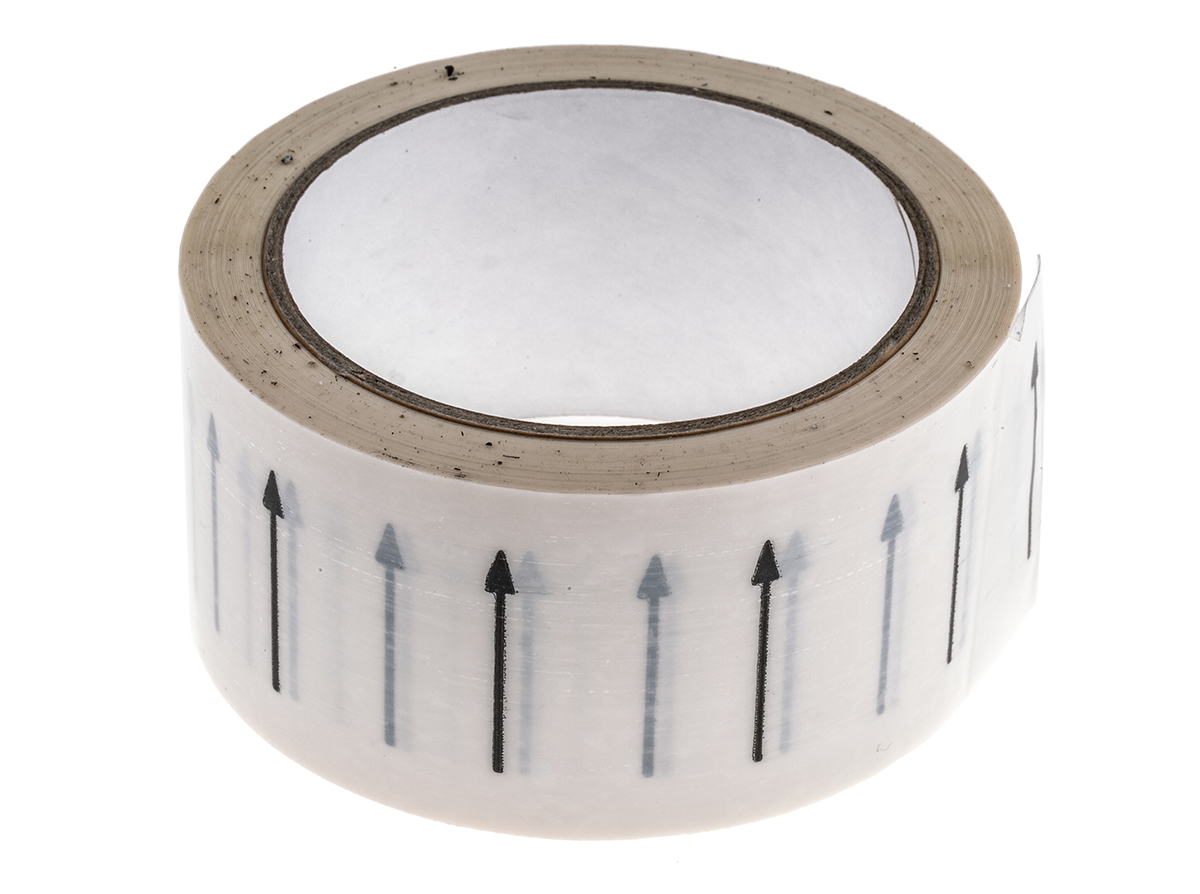 RS PRO White PP, Vinyl Pipe Marking Tape, text Arrow, Dim. W 50mm x L 33m