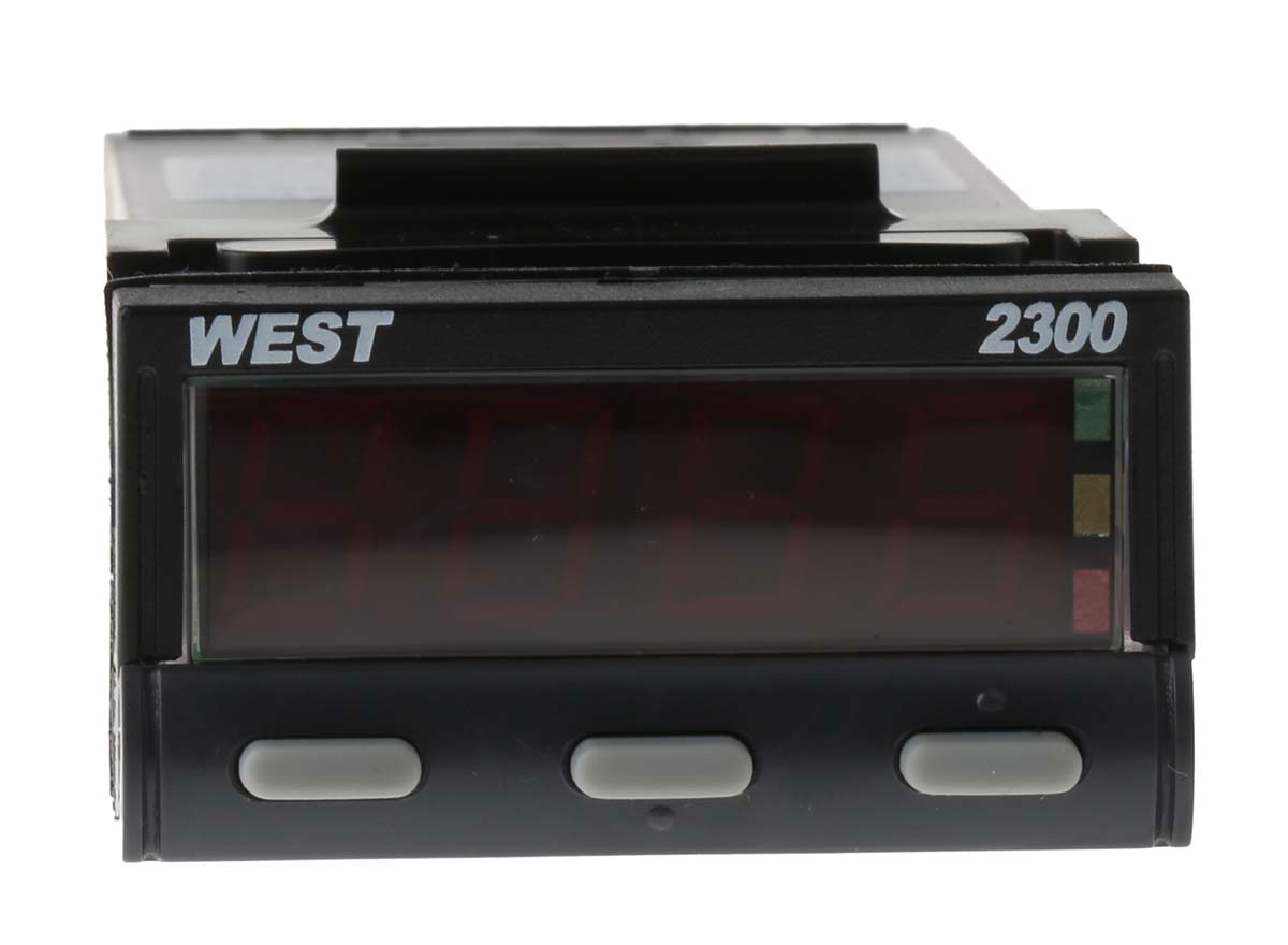 West Instruments N2300 PID Temperature Controller, 49 x 25mm, 2 Output Relay, 12 → 30 V dc, 24 V ac Supply