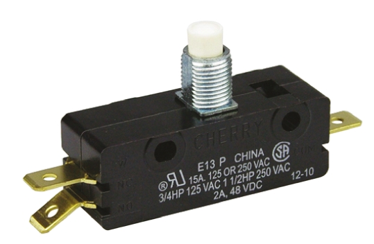 ZF Button Micro Switch, Tab Terminal, 15 A @ 250 V ac, SPDT