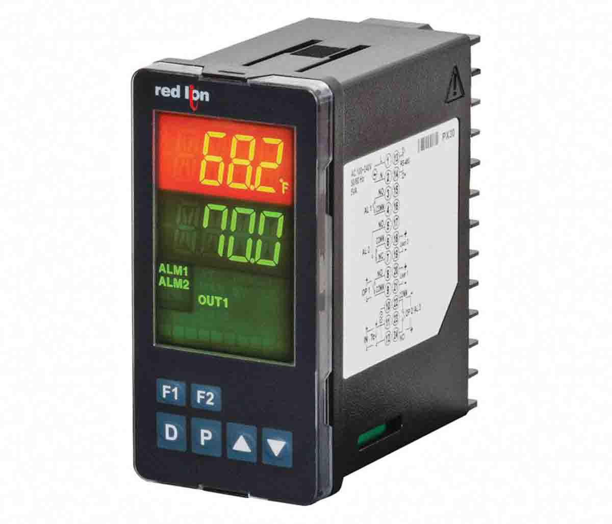 Red Lion PXU Panel Mount PID Temperature Controller, 48 x 95.8mm 2 Input, 2 Output 4-20 mA, Relay, 24 V dc Supply