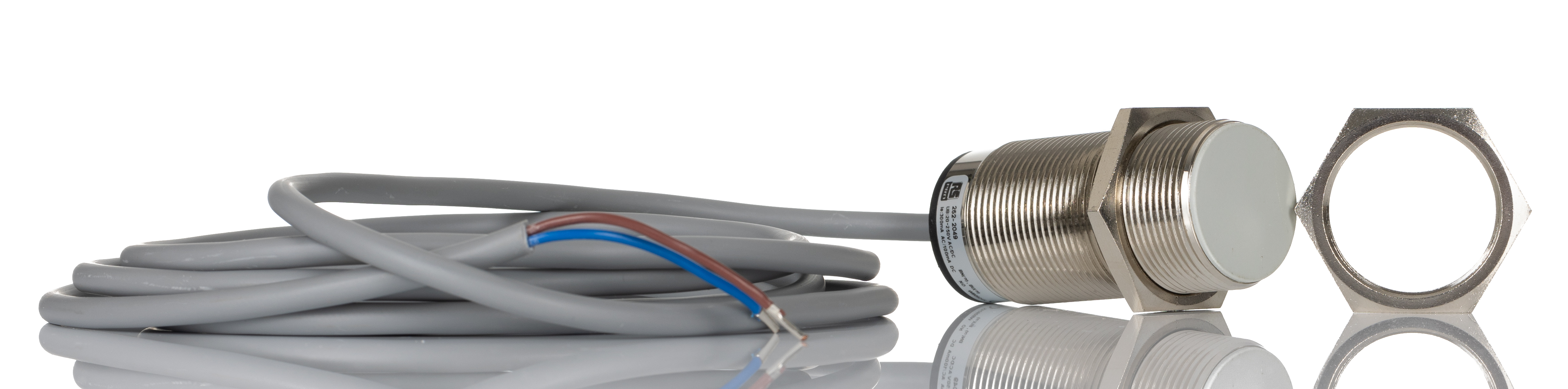 RS PRO Inductive Threaded Barrel Proximity Sensor, M30, 10 mm Detection, 2-Wire NO, 20 → 250 V ac/dc, 20
