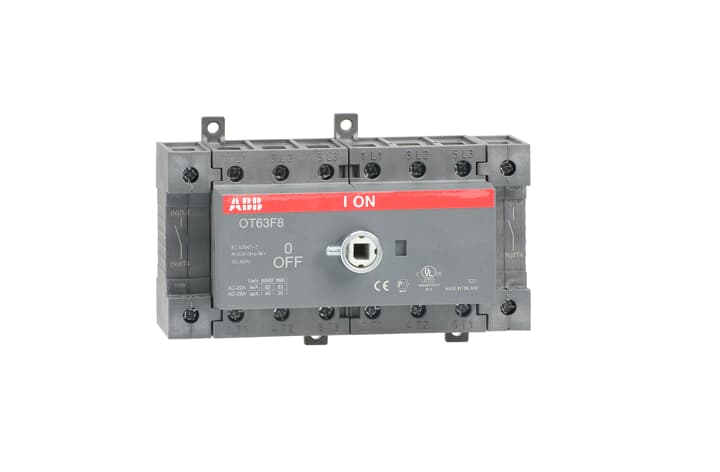 ABB OT Pole Base Mounting Switch Disconnector - 63A Maximum Current, 22kW Power Rating, IP20