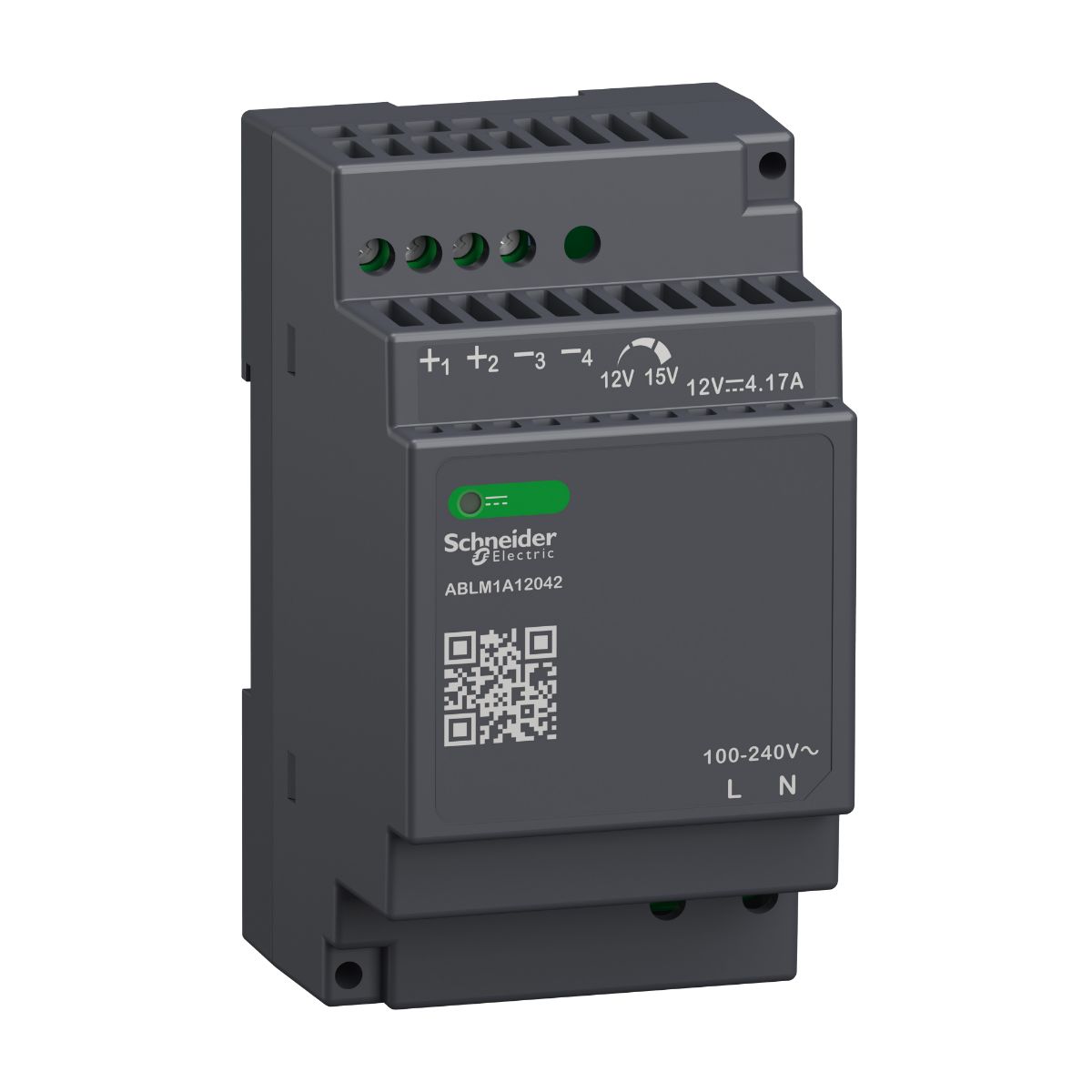 Schneider Electric ABLM1A Switched Mode DIN Rail Power Supply, 100 → 240V ac ac Input, 12V dc dc Output, 4.17A