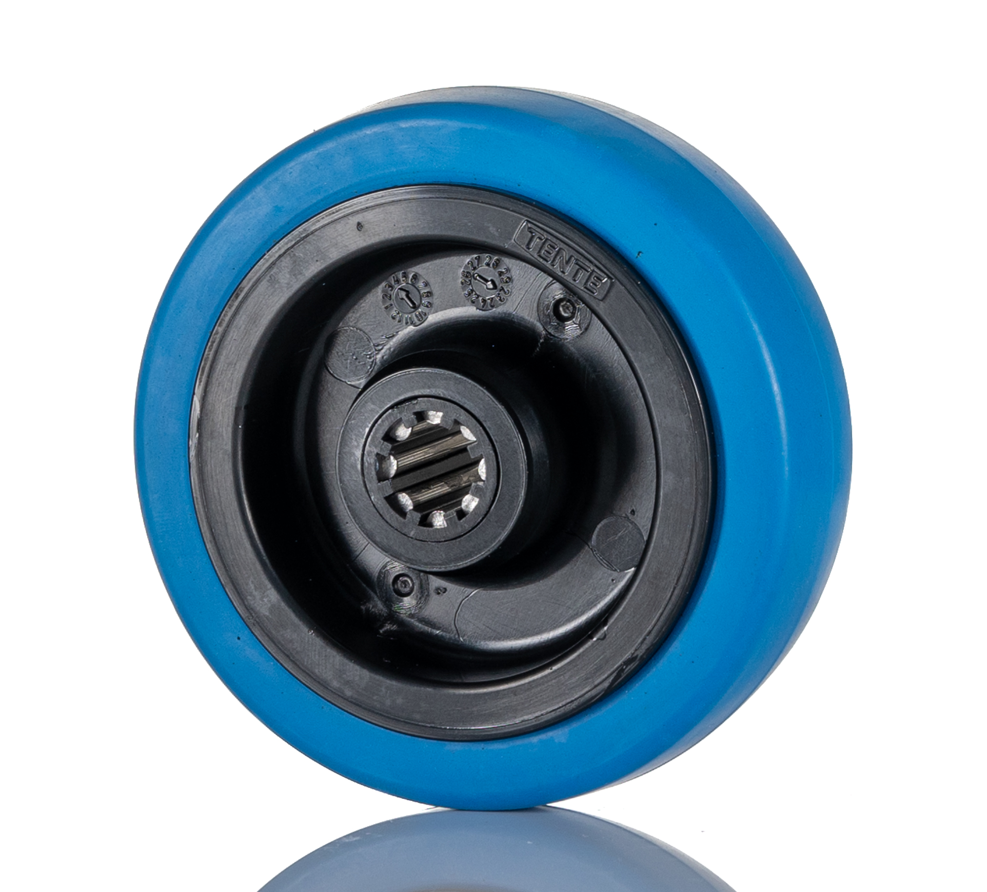 Tente Blue Rubber Abrasion Resistant Trolley Wheel, 160kg