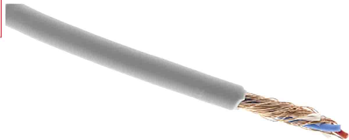 RS PRO 2 Core Microphone Cable, 0.05 mm² CSA Screened, 3.1mm od, 25m, Grey