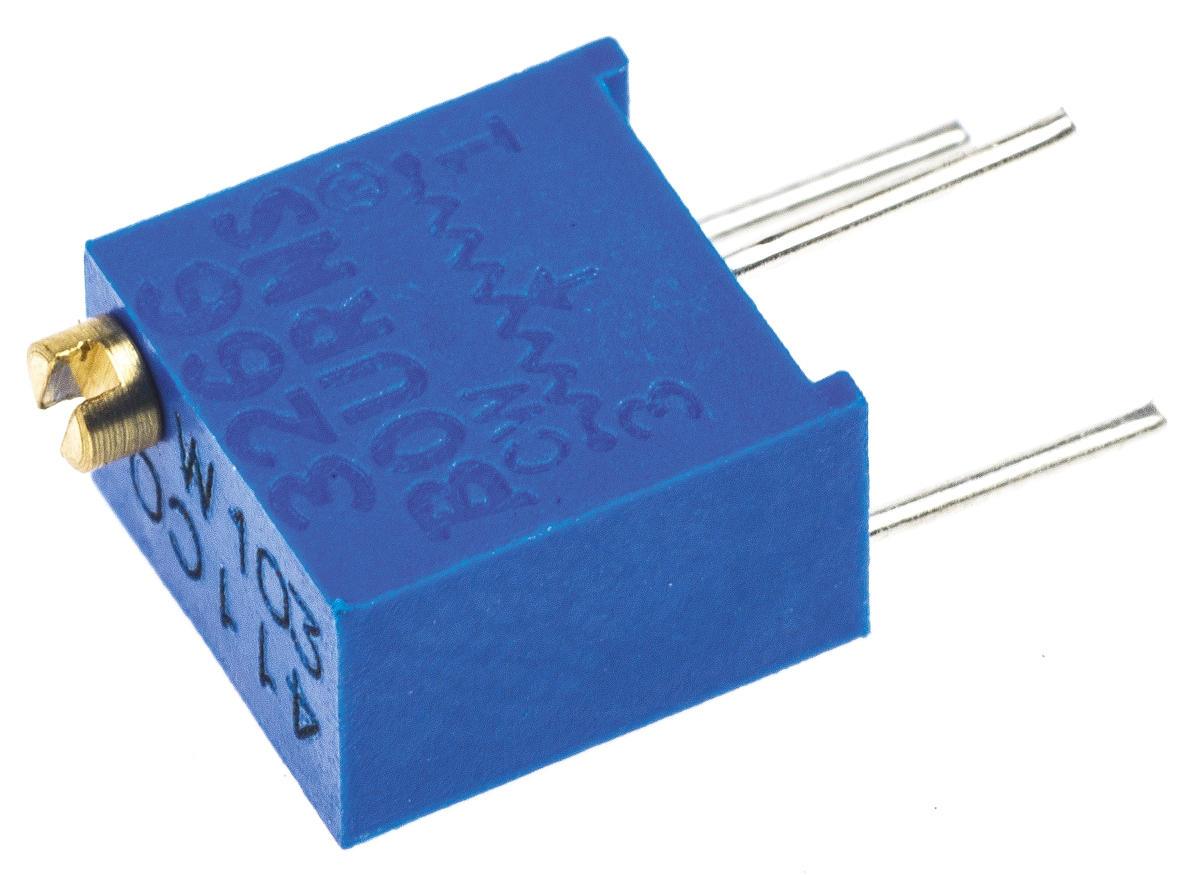 10kΩ, Through Hole Trimmer Potentiometer 0.25W Top Adjust Bourns, 3266