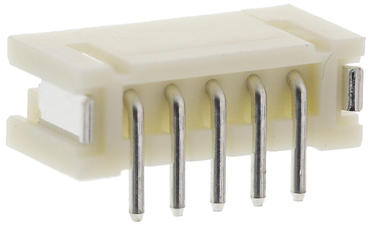 JST ZH Series Top Entry Surface PCB Header, 5 Contact(s), 1.5 mm Pitch, 1 Row, Shrouded