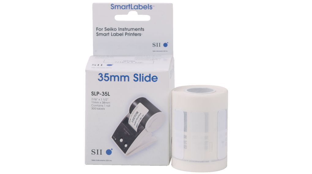 Seiko Instruments SLP White Label Roll, 11mm Width, 38mm Height, 300Per Roll Qty