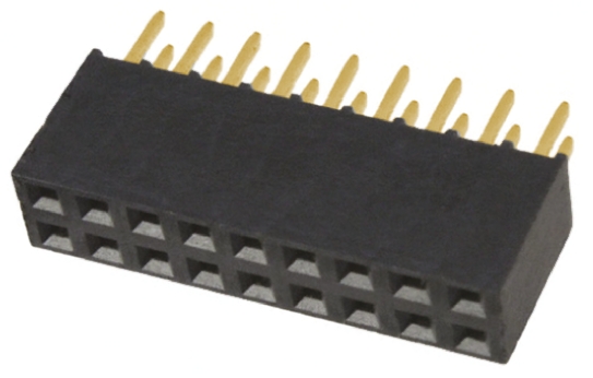 Samtec SSQ Series Straight Through Hole Mount PCB Socket, 18-Contact, 2-Row, 2.54mm Pitch, Solder Termination