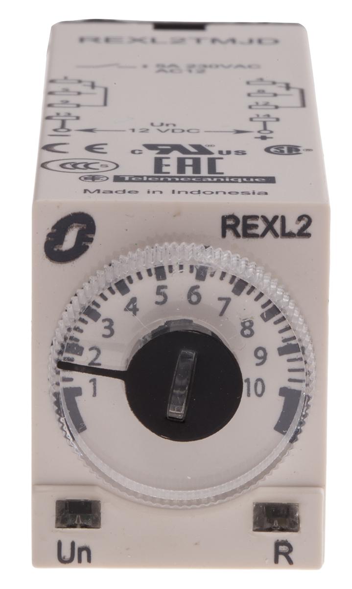 Schneider Electric Harmony Time Series Plug In Timer Relay, 12V dc, 2-Contact, 0.1 s → 100h