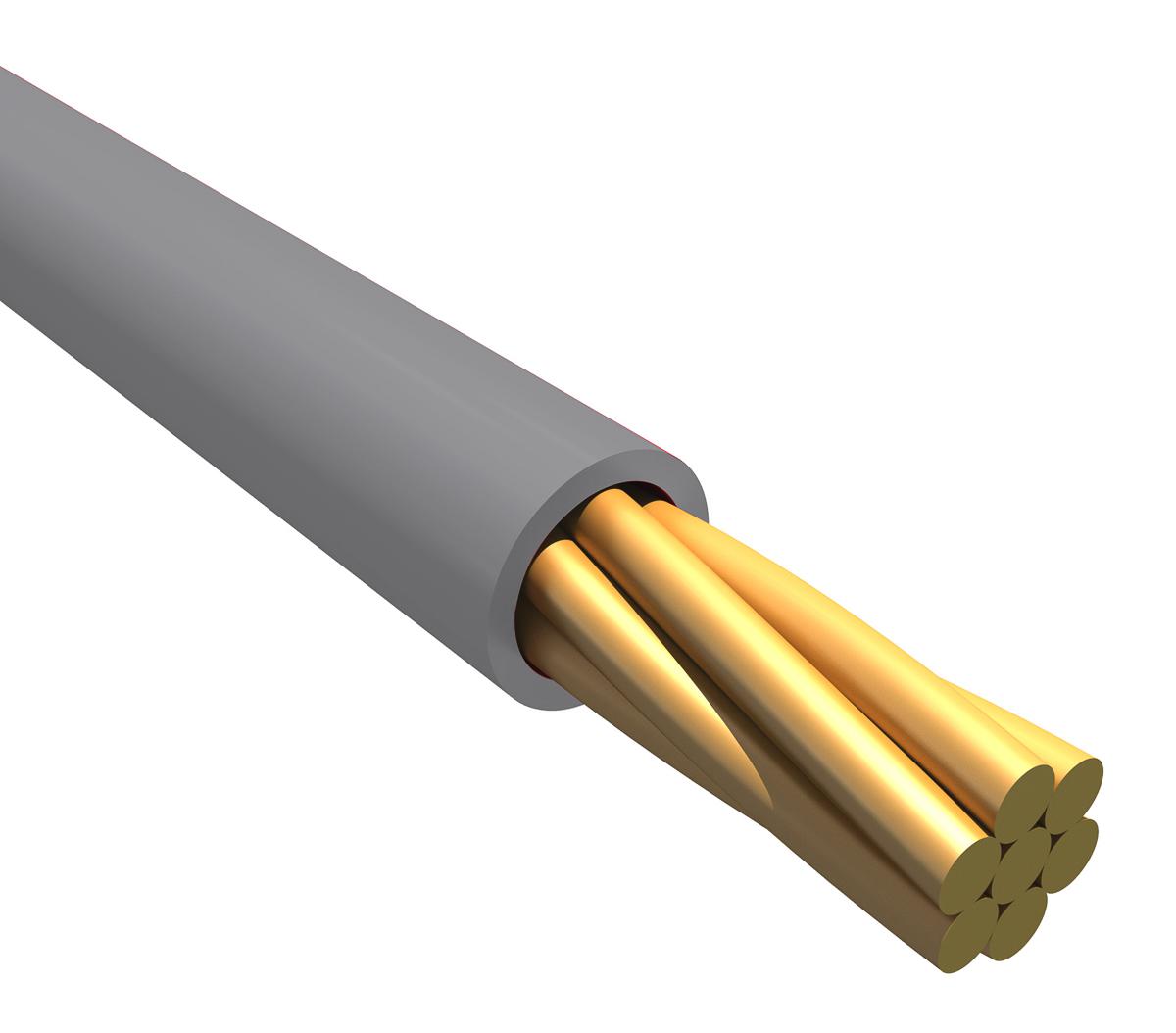 Alpha Wire Hook-up Wire PVC Series Grey 0.33 mm² Hook Up Wire, 22 AWG, 7/0.25 mm, 30m, PVC Insulation, 7131 SL005