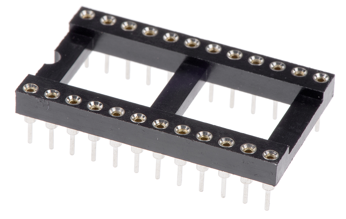 ASSMANN WSW 2.54mm Pitch Vertical 24 Way, Through Hole Turned Pin Open Frame IC Dip Socket, 3A