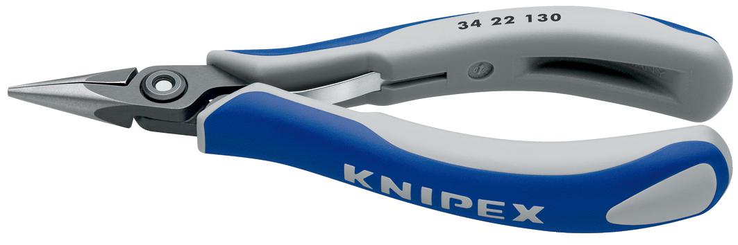 Knipex 34 22 Electronics Pliers, Long Nose Pliers, 131 mm Overall, Straight Tip, 23mm Jaw