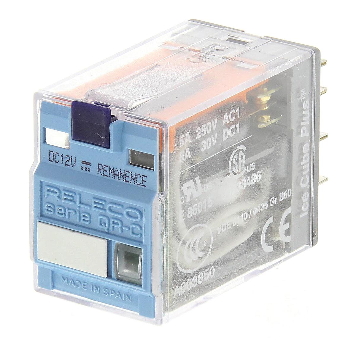 Releco Plug In Latching Power Relay, 12V dc Coil, 5A Switching Current, DPDT