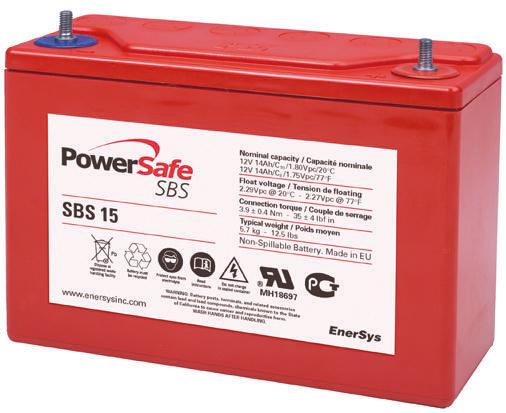 Enersys 12V M6 Sealed Lead Acid Battery, 14Ah