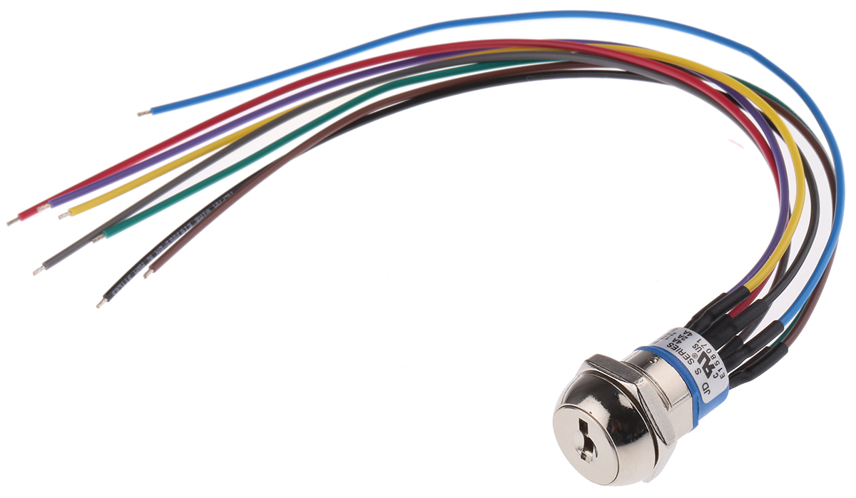 APEM Key Switch, DPST, 4 A @ 28 V dc 3-Way Flat-Key