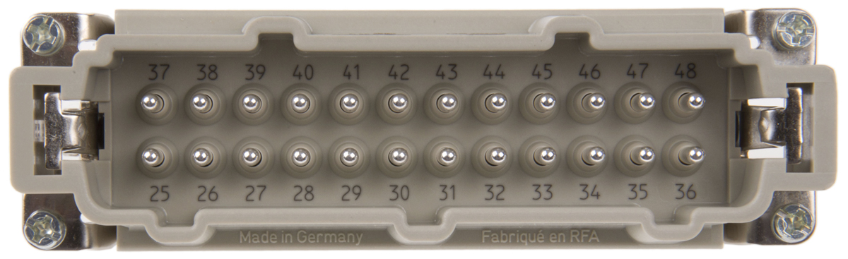 HARTING Heavy Duty Power Connector Insert, 16A, Male, Han E Series, 48 Contacts