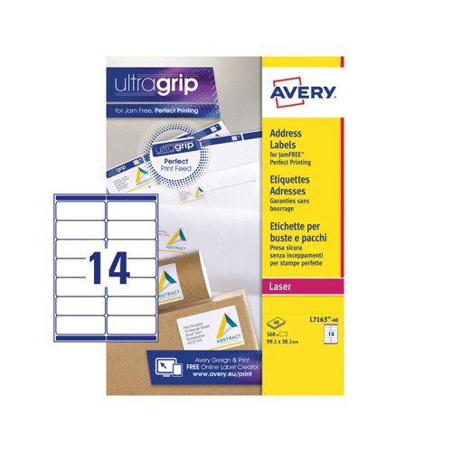 Avery White Adhesive High Visibility Label Sheet, Pack of 40Sheets